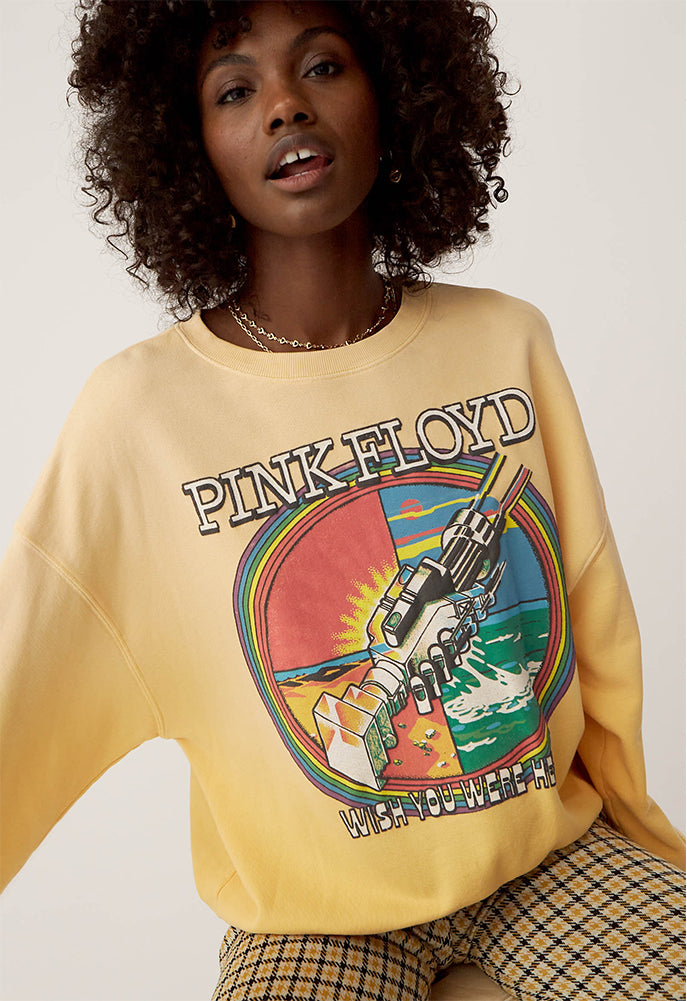 DAYDREAMER Pink Floyd Wish You Were Here Sweatshirt in Sunny SINGER22