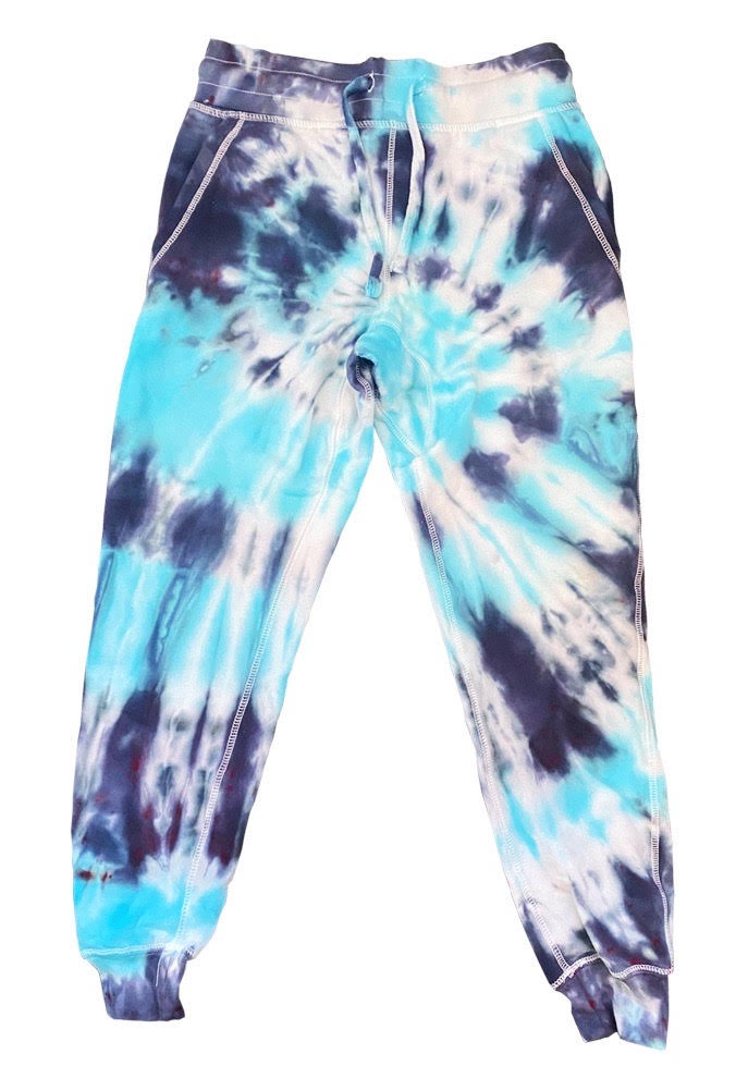 SINGER22 Exclusive Tie Dye Sweatpants in Rainbow Swirl/Black