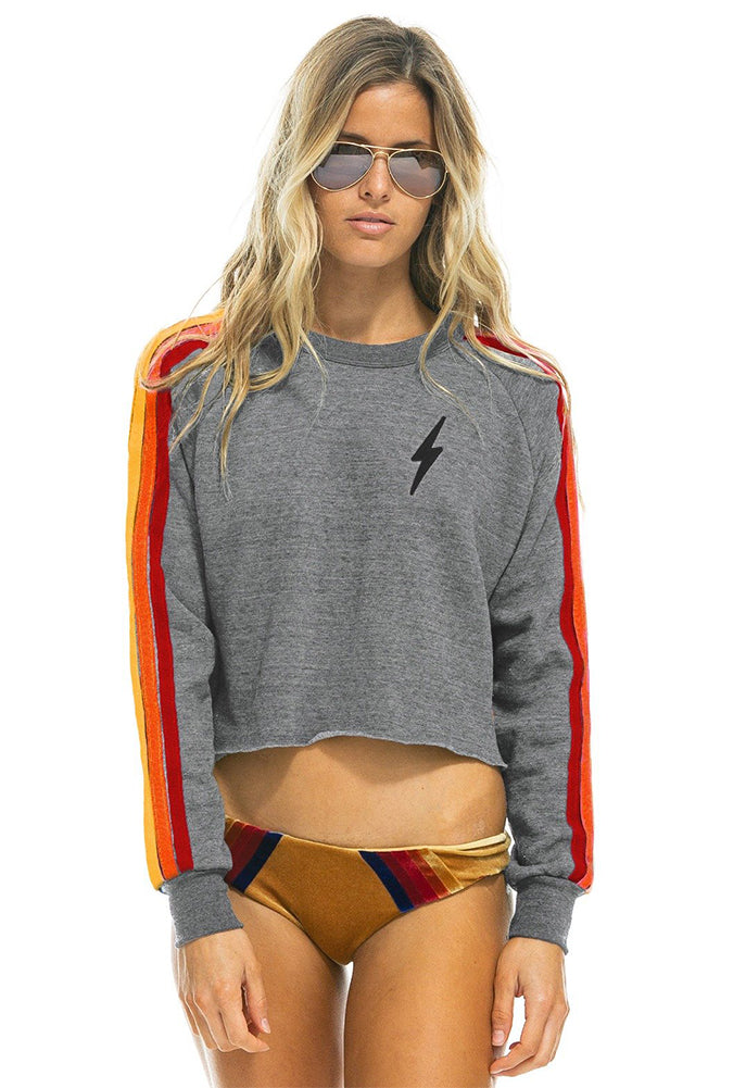 Aviator nation bolt cropped best sale classic crew