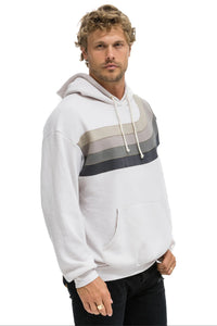 AVIATOR NATION WAVE STRIPE 4 UNISEX PULLOVER HOODIE RELAXED DOVE GREY/CHARCOAL