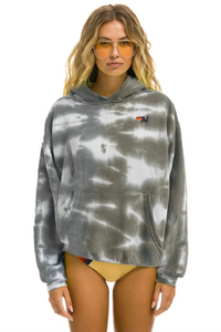 AVIATOR NATION HAND DYED PULLOVER HOODIE RELAXED - TIE DYE GREY // OLIVE