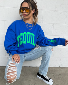 House Of LuLu Tequila Always Sweatshirt - Blue