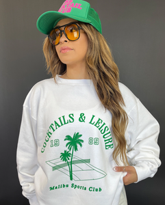 House Of LuLu Cocktails & Leisure Sweatshirt-WHITE