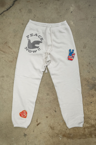 MADE WORN PEACE NOW WOMEN'S SWEATPANTS IN VINTAGE WHITE