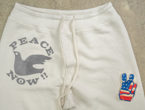 MADE WORN PEACE NOW WOMEN'S SWEATPANTS IN VINTAGE WHITE