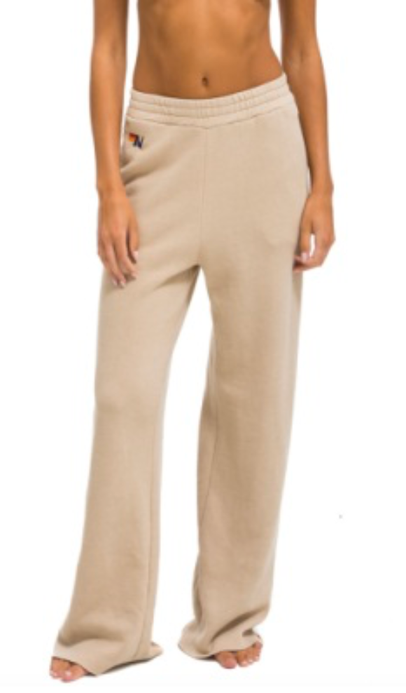 AVIATOR NATION WIDE LEG POCKET SWEATPANTS - SAND