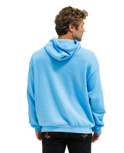 AVIATOR NATION WAVE STRIPE 4 PULLOVER UNISEX HOODIE RELAXED -SKY // BLUE