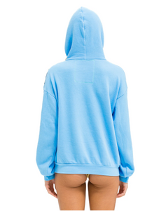 AVIATOR NATION WAVE STRIPE 4 PULLOVER UNISEX HOODIE RELAXED -SKY // BLUE