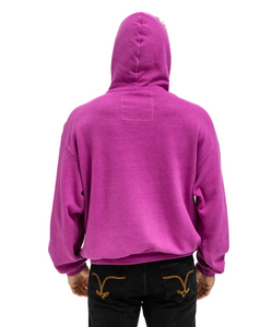 AVIATOR NATION WAVE STRIPE 4 PULLOVER UNISEX HOODIE RELAXED -MAGENTA/ORANGE