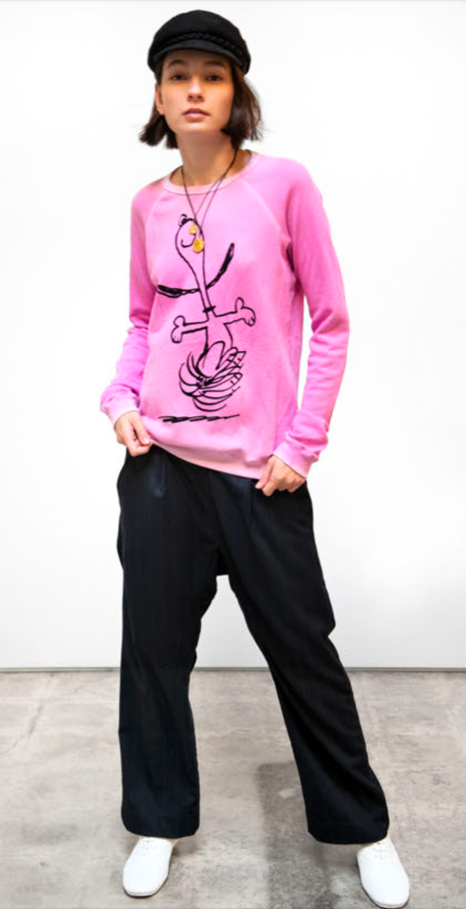 FREE CITY BASICGOODNESS HAPPYDANCE SNOOPY raglan - pinklight